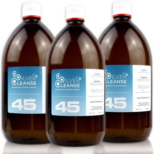 SilverCleanse Colloidal Silver Triple Pack 45ppm (3x 300ml Glass Bottles & T/E Cap) - Image 3