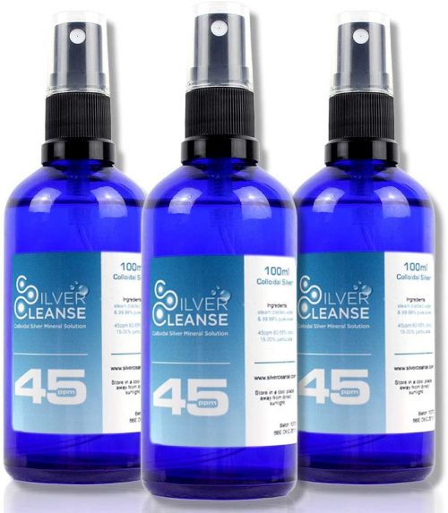 3X 100ml SilverCleanse Colloidal Silver Spray (45ppm)