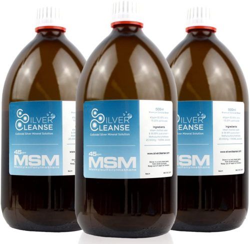 500ml SilverCleanse 45ppm + MSM (Methyl-Sulfonyl-Methane) Triple Pack Deal!