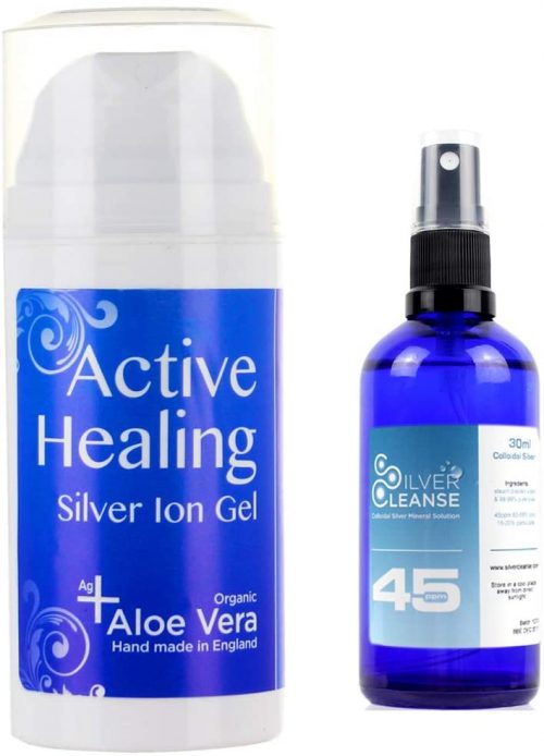 SilverCleanse Silver Ion Gel (Colloidal Silver Gel) with Soothing Aloe Vera (Colloidal Silver Gel + 45ppm Spray Atomiser)
