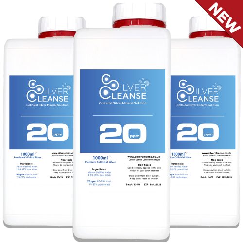 Colloidal Silver20ppm 1000ml in Robust UN Container (20ppm)